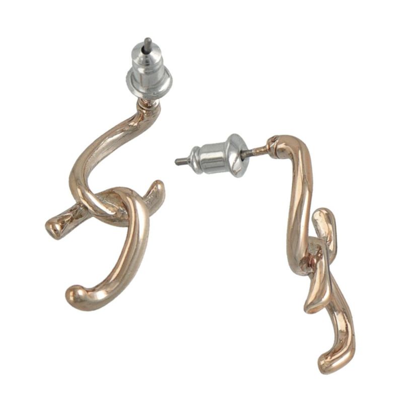 ピアス ニッケルフリー ラテグレージュ リンク チタンポスト スタッドピアス