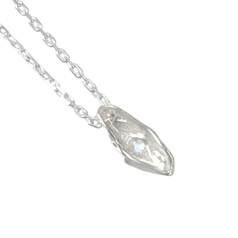 【Finobelle】minimal silver collection ネックレス ニッケルフリー シルバー925 アーモンド ロイヤルブルームーンストーン ショートネックレス