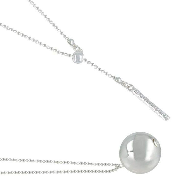 【LIMITED NUMBER】silver925 plated collection シルバーチェーン ニッケルフリー ボール スライドボール ロング ペンダントネックレス オリジナル巾着付き