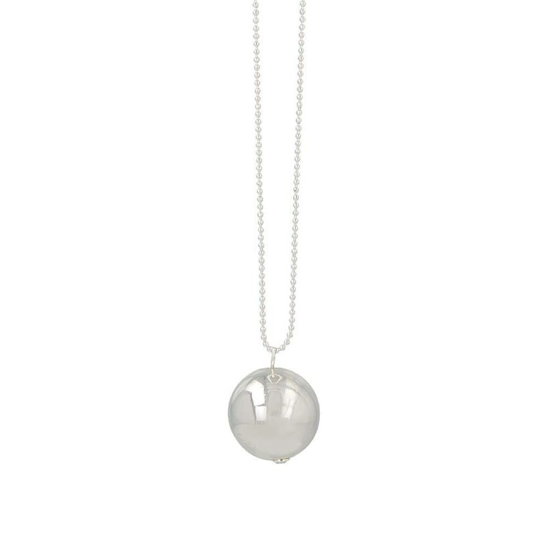 【LIMITED NUMBER】silver925 plated collection シルバーチェーン ニッケルフリー ボール スライドボール ロング ペンダントネックレス オリジナル巾着付き