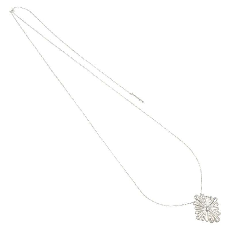 【LIMITED NUMBER】silver925 plated collection シルバーチェーン ニッケルフリー フラワー スライドボール ロング ペンダントネックレス オリジナル巾着付き