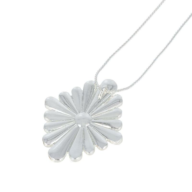 【LIMITED NUMBER】silver925 plated collection シルバーチェーン ニッケルフリー フラワー スライドボール ロング ペンダントネックレス オリジナル巾着付き