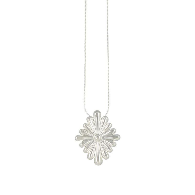 【LIMITED NUMBER】silver925 plated collection シルバーチェーン ニッケルフリー フラワー スライドボール ロング ペンダントネックレス オリジナル巾着付き