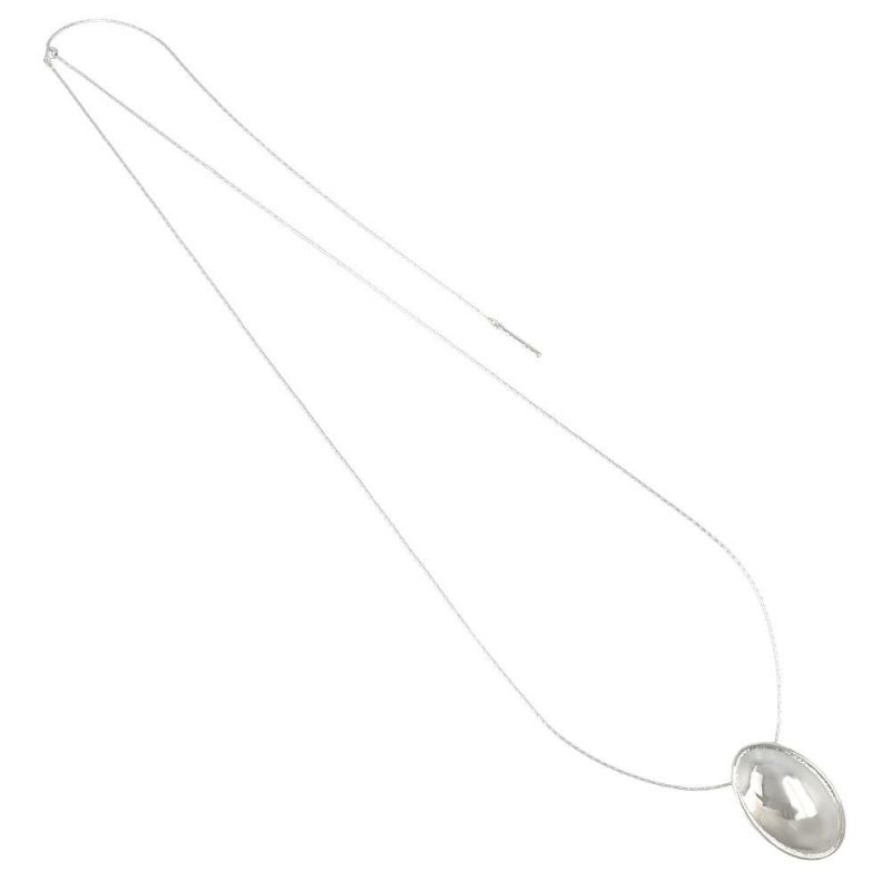 【LIMITED NUMBER】silver925 plated collection シルバーチェーン ニッケルフリー オーバル スライドボール ロング ペンダントネックレス オリジナル巾着付き