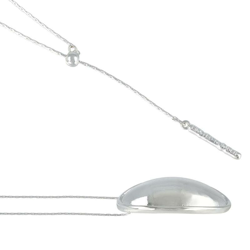 【LIMITED NUMBER】silver925 plated collection シルバーチェーン ニッケルフリー オーバル スライドボール ロング ペンダントネックレス オリジナル巾着付き