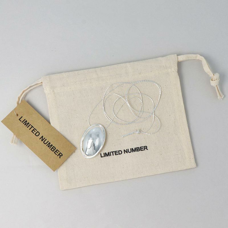 【LIMITED NUMBER】silver925 plated collection シルバーチェーン ニッケルフリー オーバル スライドボール ロング ペンダントネックレス オリジナル巾着付き