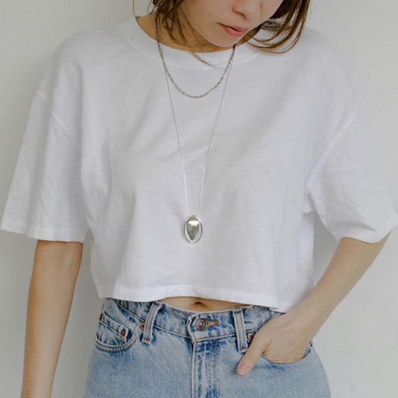 【LIMITED NUMBER】silver925 plated collection シルバーチェーン ニッケルフリー オーバル スライドボール ロング ペンダントネックレス オリジナル巾着付き