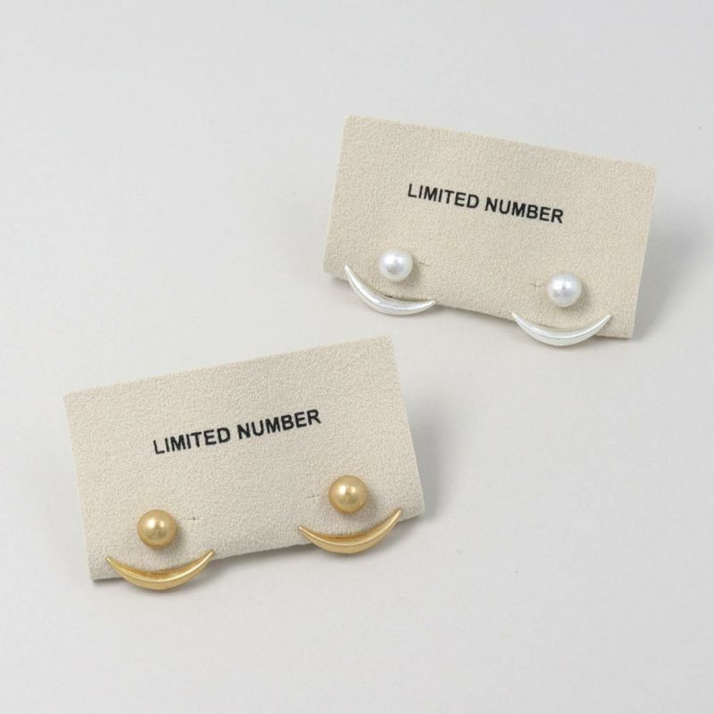 【LIMITED NUMBER】MOON ニッケルフリー マットメタル ボール クレッセントムーン チャーム サージカルポスト スタッドピアス