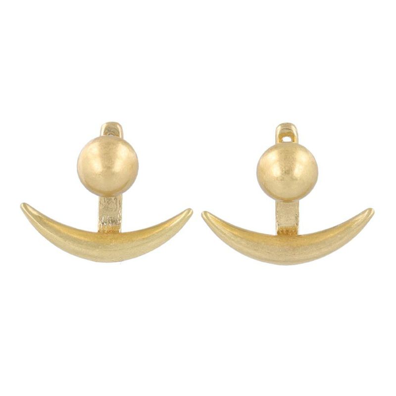 【LIMITED NUMBER】MOON ニッケルフリー マットメタル ボール クレッセントムーン チャーム サージカルポスト スタッドピアス