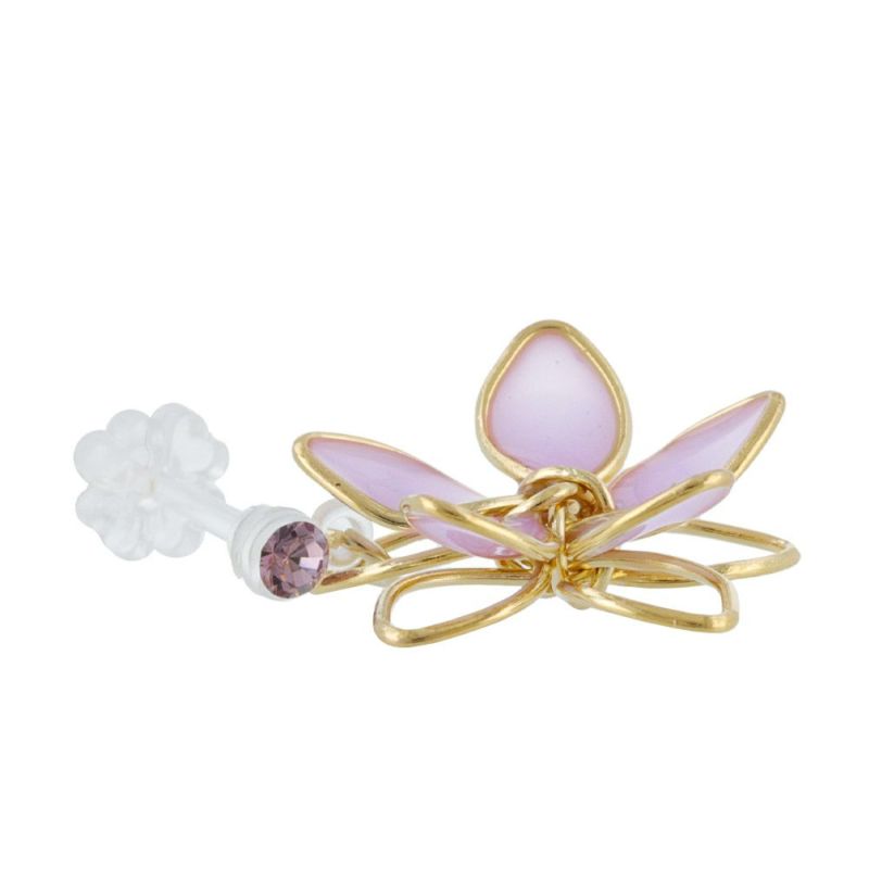 樹脂ピアス ニッケルフリー ワイヤーフラワー ニュアンスカラー スタッドピアス