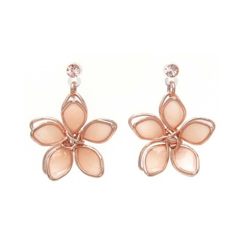 樹脂ピアス ニッケルフリー ワイヤーフラワー ニュアンスカラー スタッドピアス