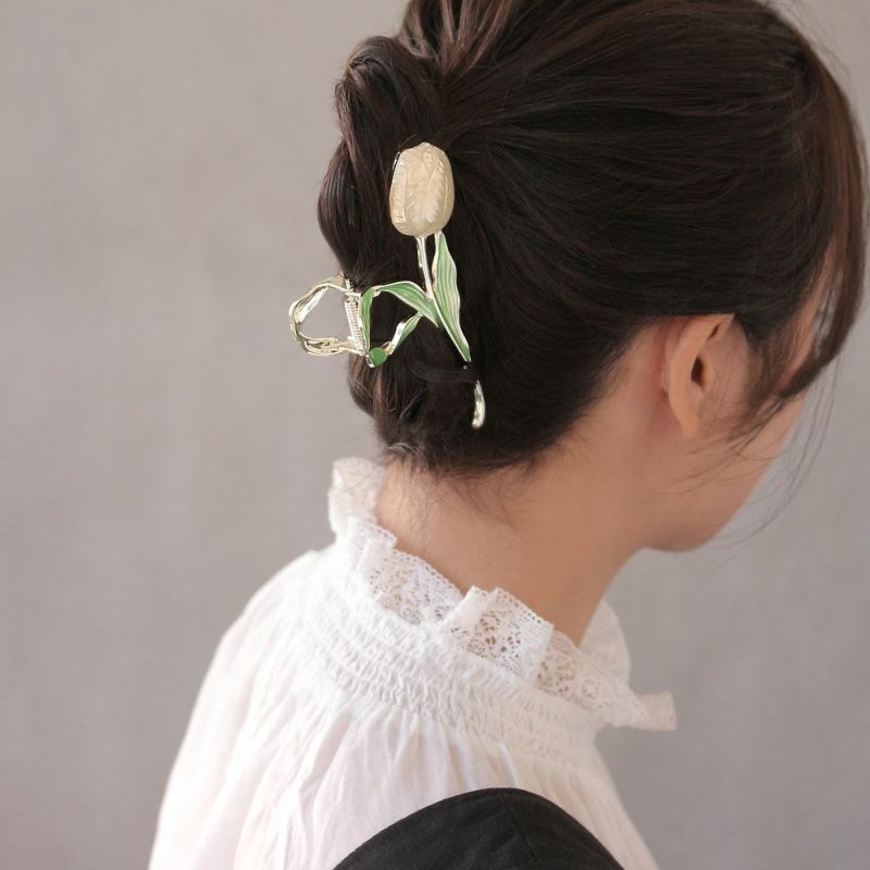 ヘアクリップ チューリップ バンスクリップ