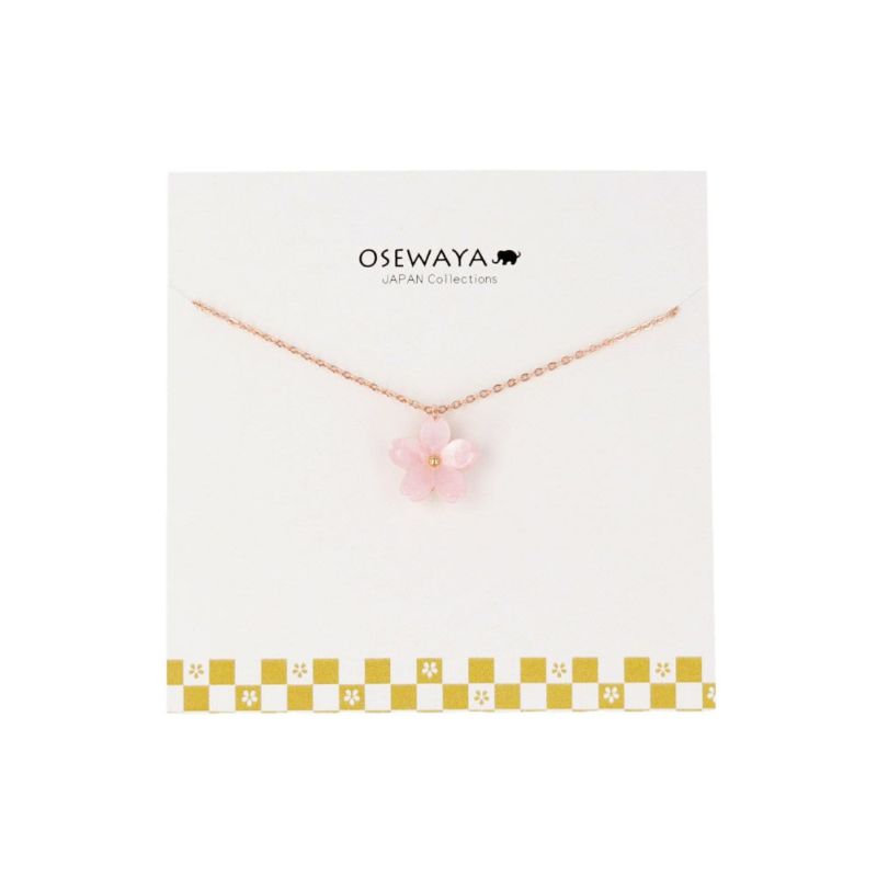 ネックレス ニッケルフリー 桜 マーブル 樹脂 ペンダントネックレス