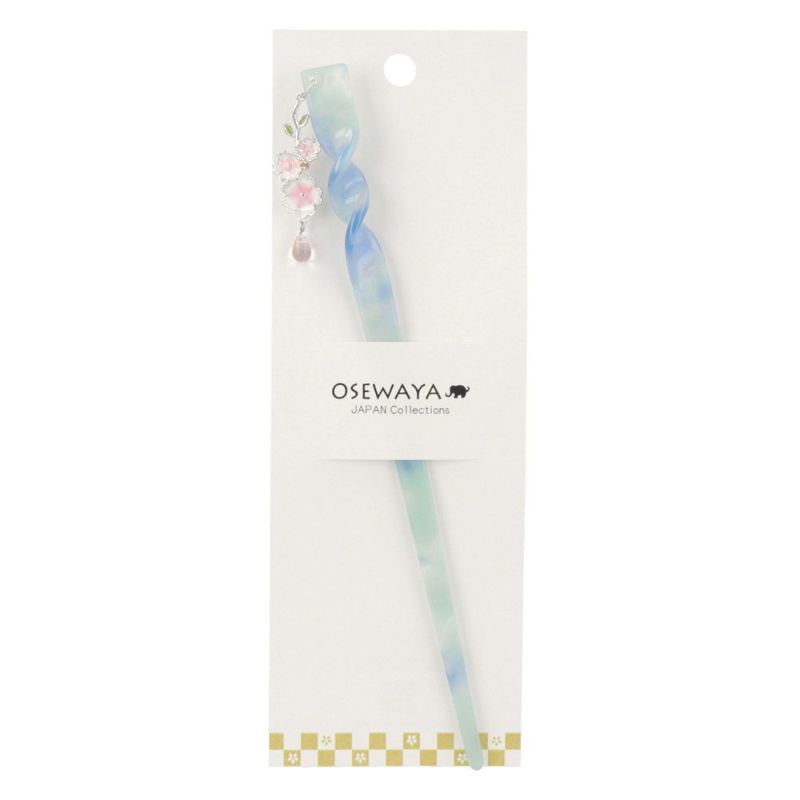 かんざし ニッケルフリー 桜 ドロップ マーブル ツイスト 簪