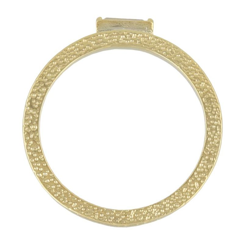 【Finobelle】ヴァイス リング ニッケルフリー スーパーキュービックジルコニア ゴールド厚メッキ 梨地 レクタングル 13号 指輪