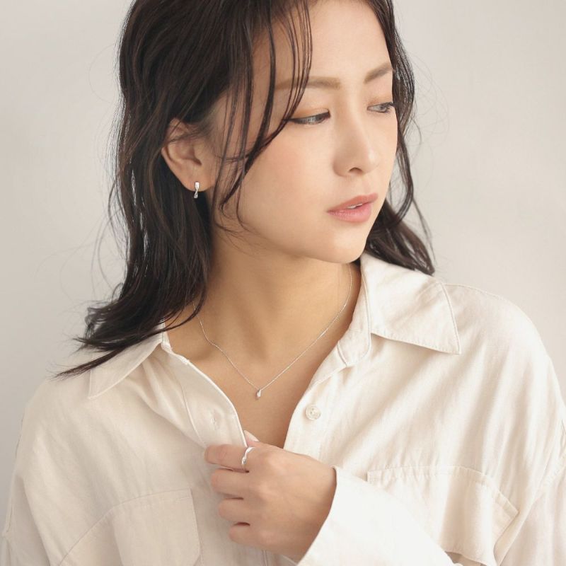 【Finobelle】Gris ピアス ニッケルフリー silver925 スティック ツイスト スタッドピアス