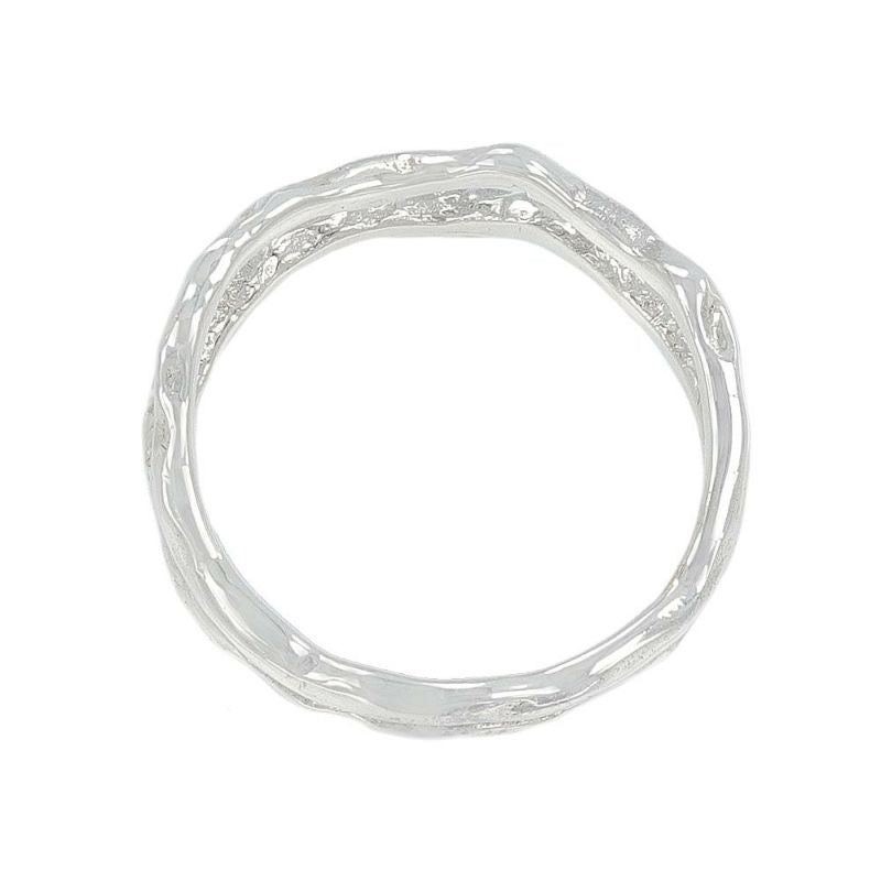 【Finobelle】Gris リング ニッケルフリー silver925 2連 ウェーブ 13号 指輪