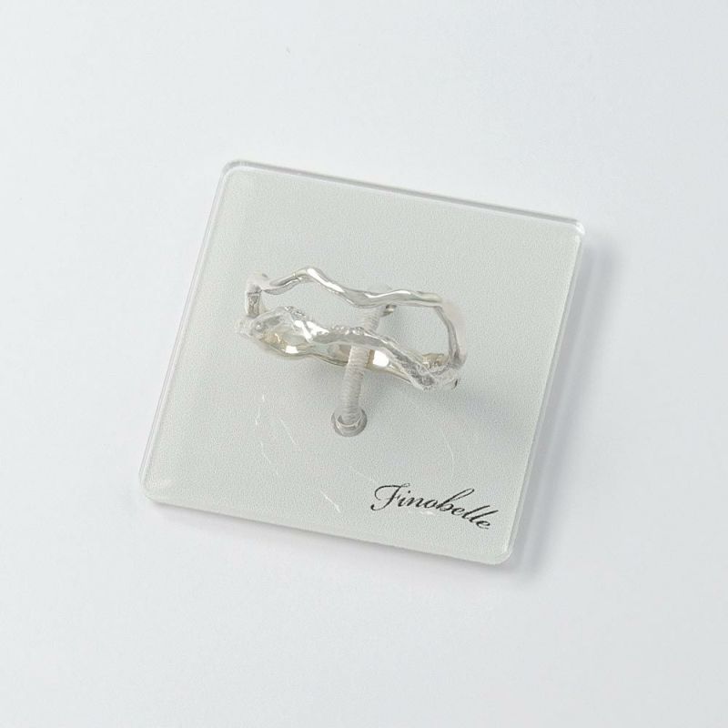 【Finobelle】Gris リング ニッケルフリー silver925 2連 ウェーブ 13号 指輪