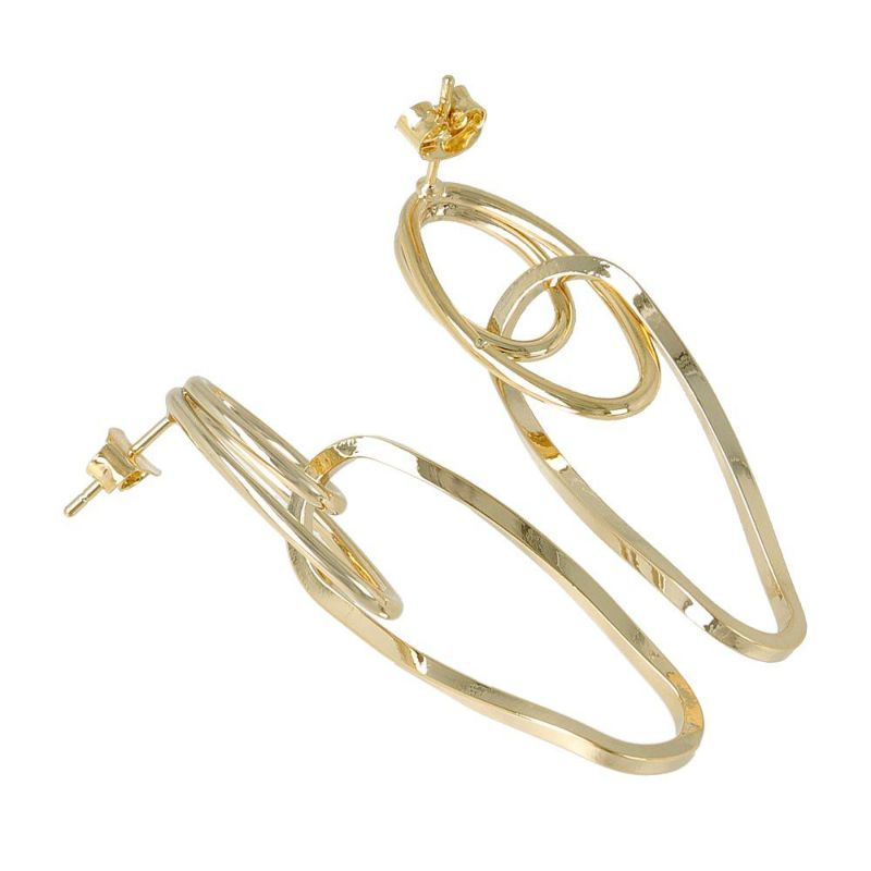 ピアス ニッケルフリー オーバル ツイスト メタル スタッドピアス