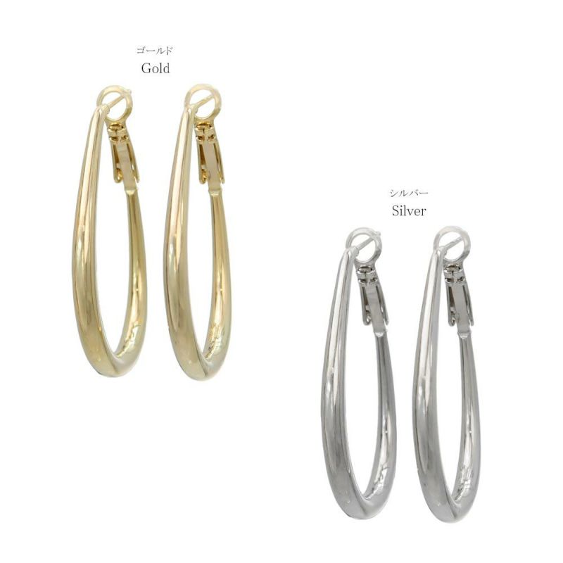 ピアス ニッケルフリー プランプ ドロップ メタル フープピアス