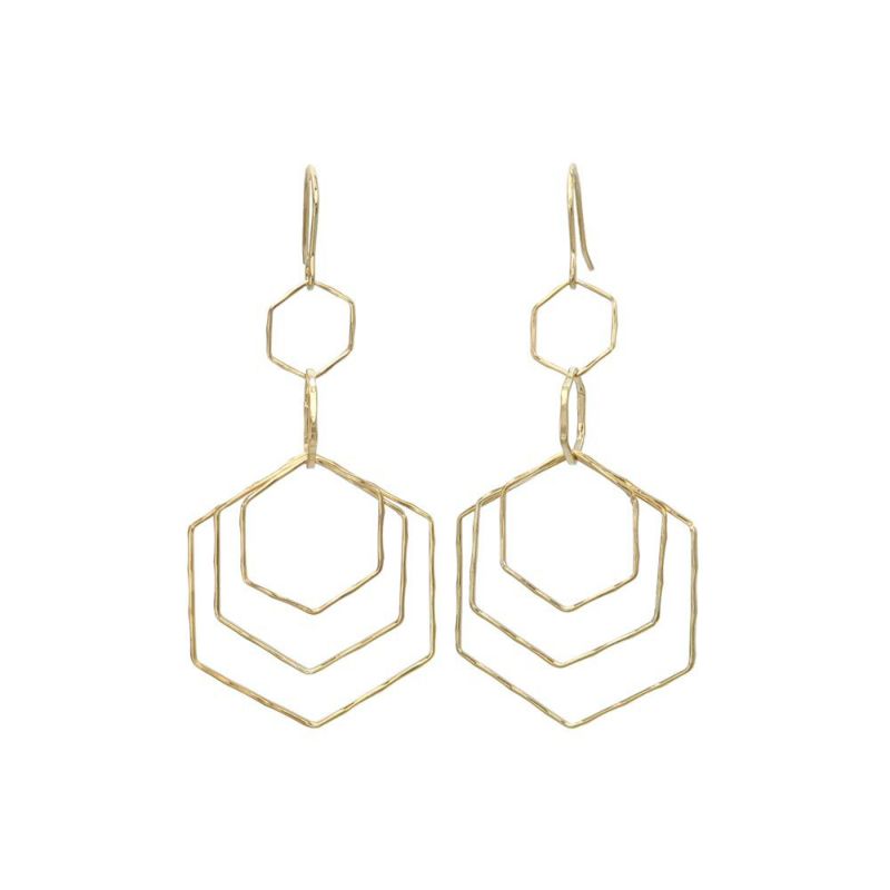 ピアス ニッケルフリー ハニカム メタル フックピアス