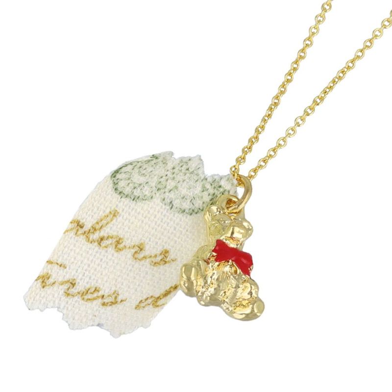 ネックレス くま ぬいぐるみ リボン プチネックレス