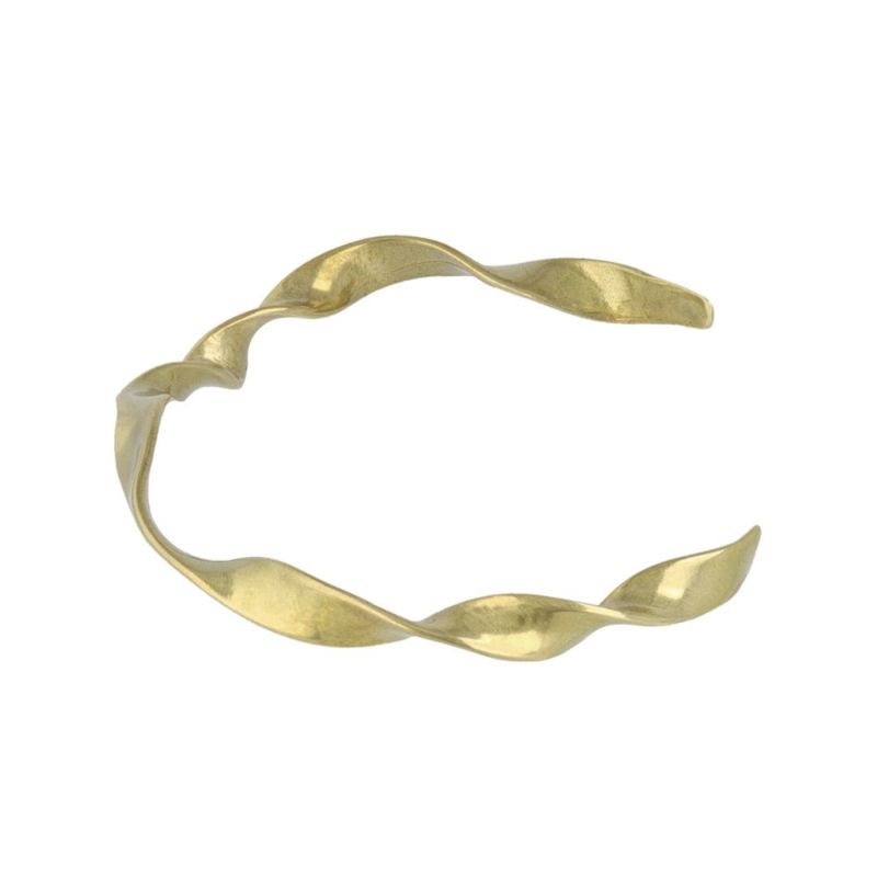 ブレスレット 経年変化 BRASS しんちゅう ツイスト ハーフバングル ニッケルフリー ケース入り