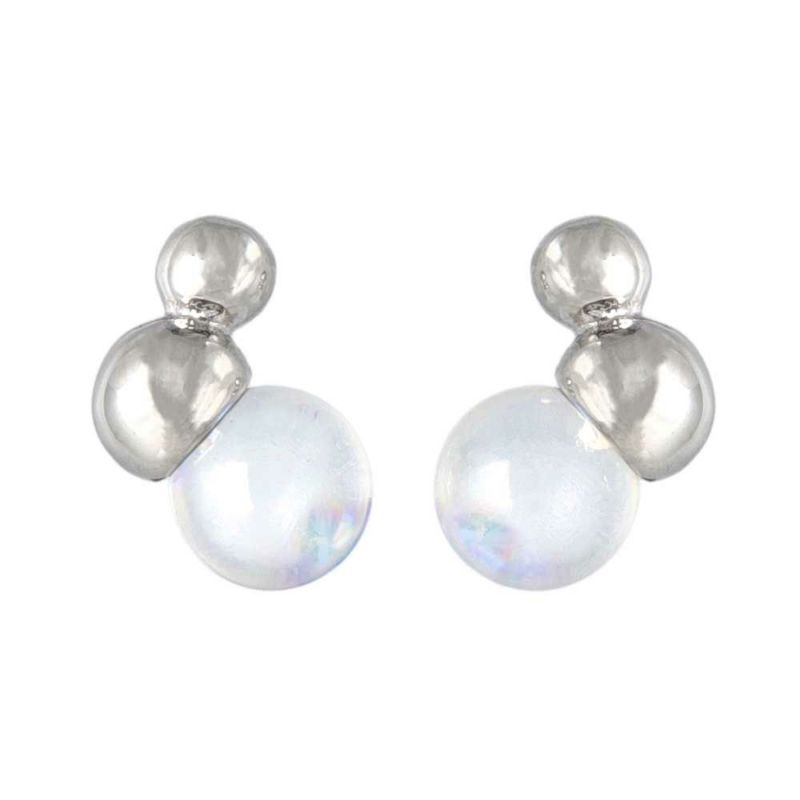 ピアス ニッケルフリー ソープバブル ボール メタル チタンポスト スタッドピアス