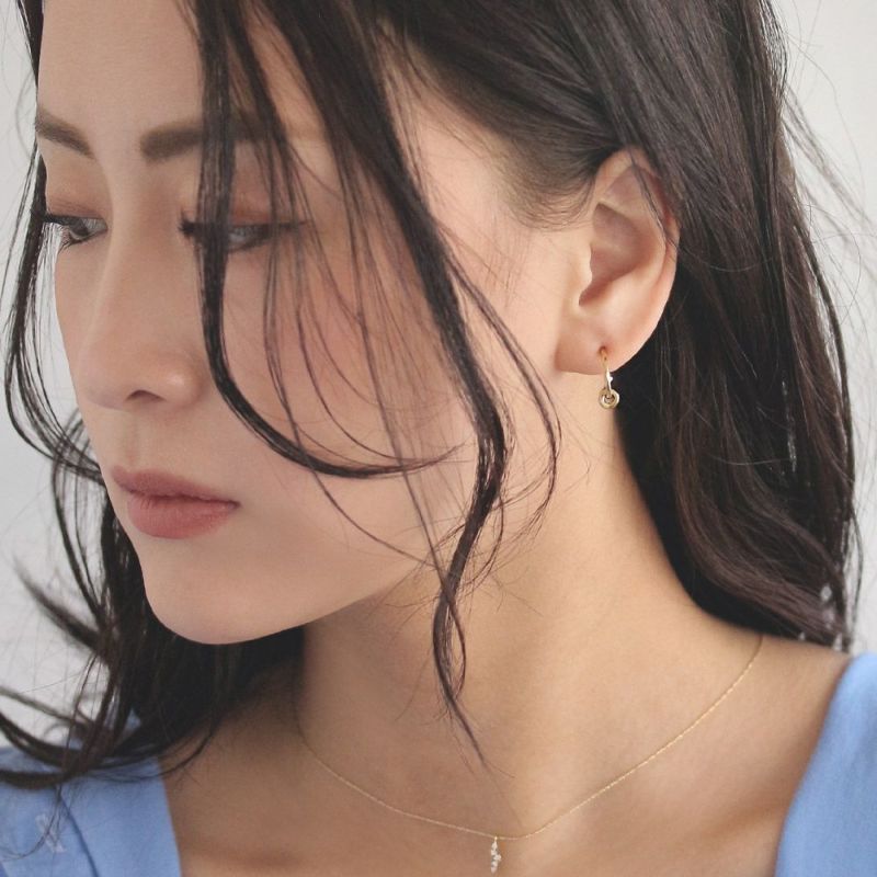 【Finobelle】ヴァイス ピアス ゴールド厚メッキ ミニ リング C型 スタッドピアス