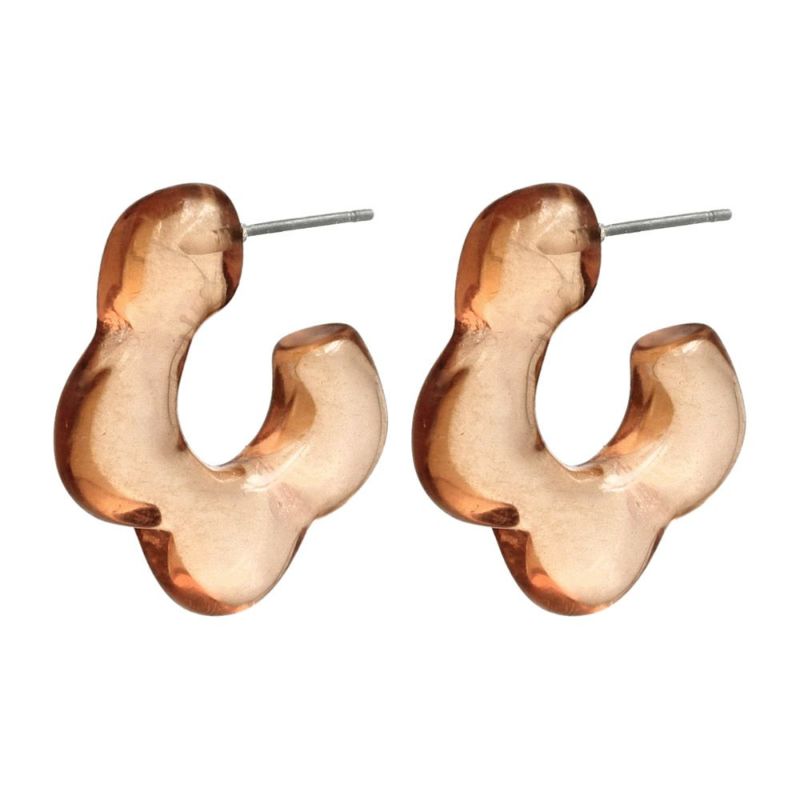 ピアス クリア カラー フラワー チタンポスト C型 スタッドピアス