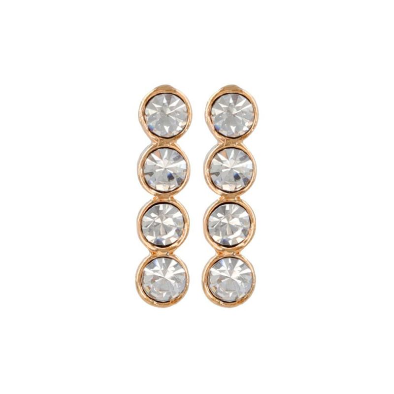 ピアス ニッケルフリー メタル サークル ストーン ライン チタンポスト スタッドピアス