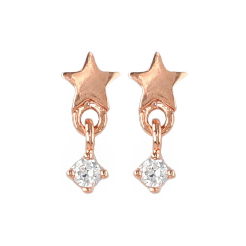 ピアス ニッケルフリー キュービックジルコニア ミニ 一番星 スター チタンポスト スタッドピアス