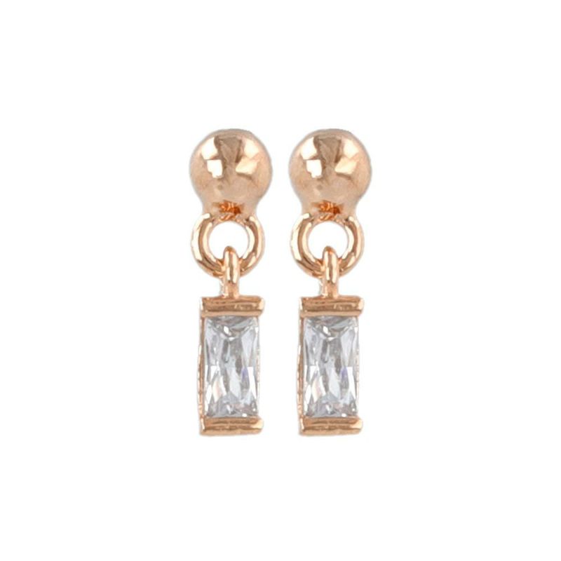 ピアス ニッケルフリー キュービックジルコニア ミニ スクエア チタンポスト スタッドピアス