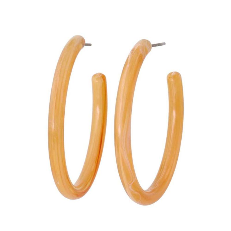 ピアス マーブル カラー アクリル チタンポスト C型 スタッドピアス