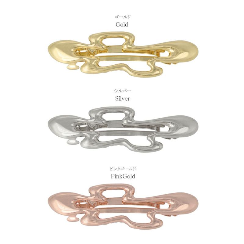 バレッタ Nuance Metal フラワー メタル フレームバレッタ