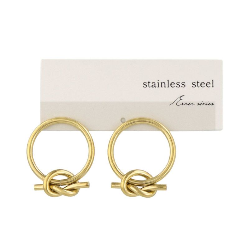 ピアス Errer series ステンレス ノット サークル ステンレスポスト スタッドピアス