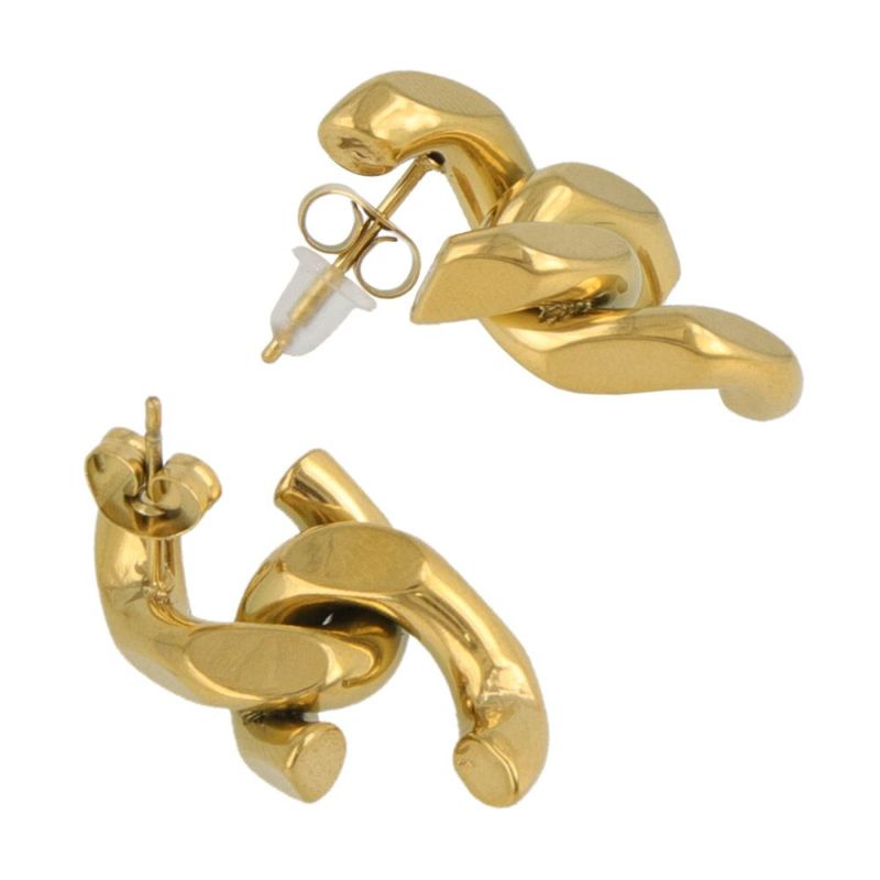 ピアス Errer series ステンレス ハーフ チェーン ステンレスポスト スタッドピアス