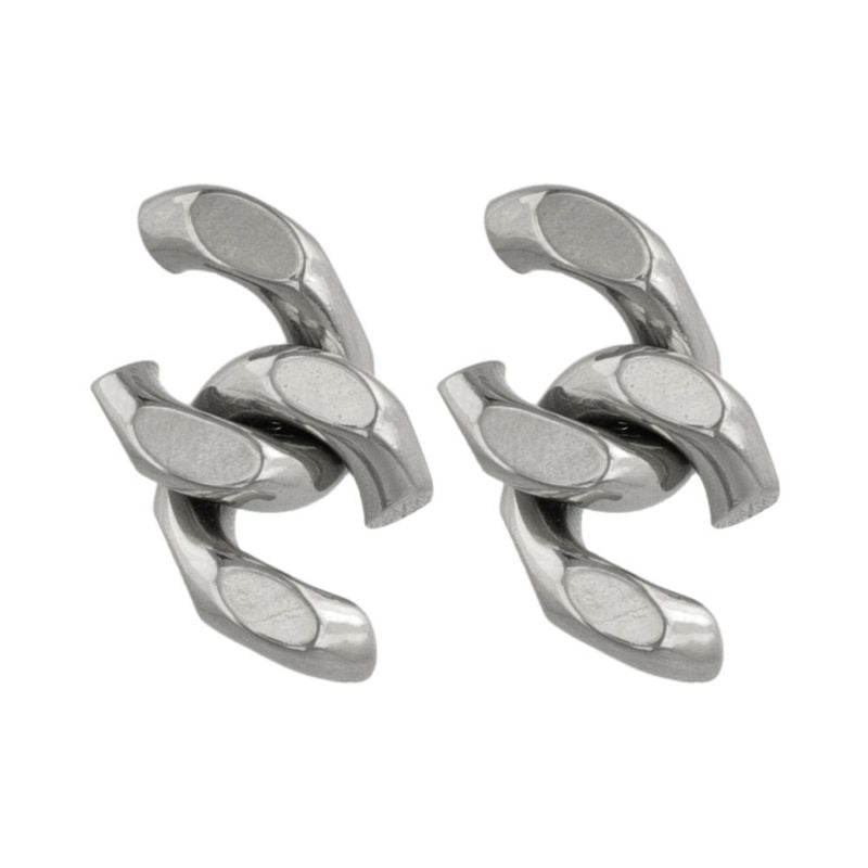ピアス Errer series ステンレス ハーフ チェーン ステンレスポスト スタッドピアス