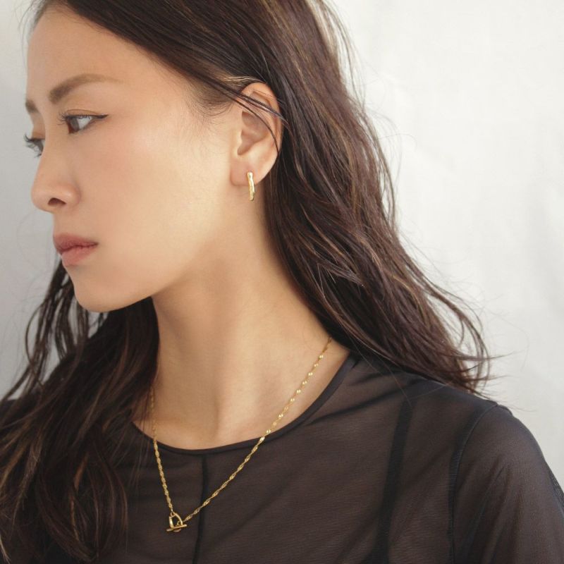 【Finobelle】Stainless Luxe ピアス ソフト ライン サージカルステンレスポスト スタッドピアス