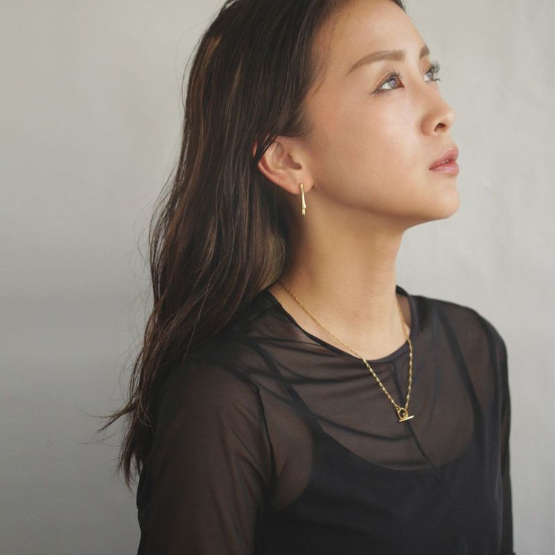 【Finobelle】Stainless Luxe ピアス ソフト ライン サージカルステンレスポスト スタッドピアス