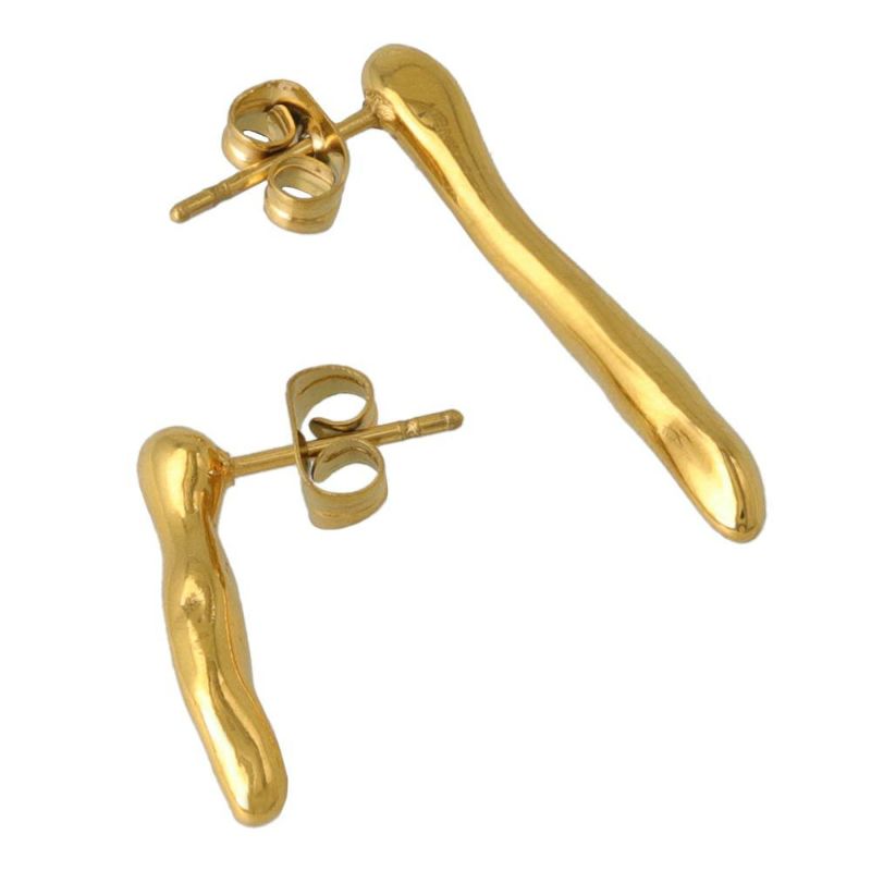 【Finobelle】Stainless Luxe ピアス ソフト ライン サージカルステンレスポスト スタッドピアス