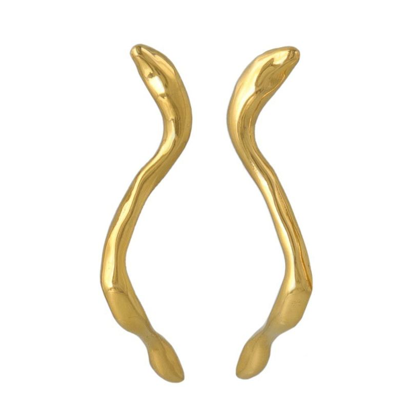 【Finobelle】Stainless Luxe ピアス ウェーブ サージカルステンレスポスト スタッドピアス