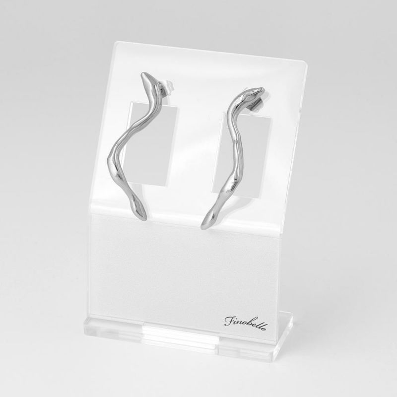 【Finobelle】Stainless Luxe ピアス ウェーブ サージカルステンレスポスト スタッドピアス