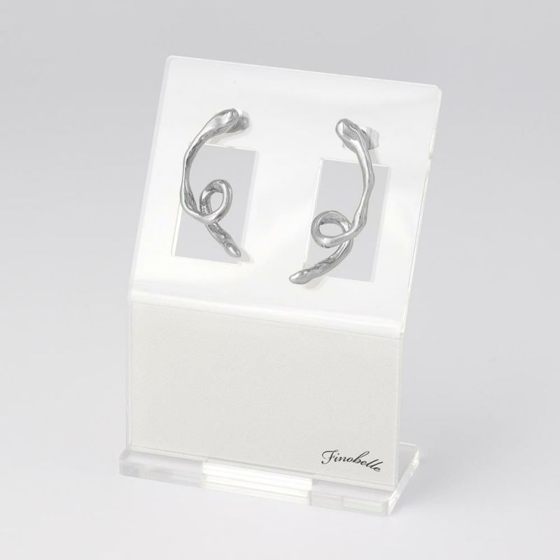 【Finobelle】Stainless Luxe ピアス カーブ ロール サージカルステンレスポスト スタッドピアス