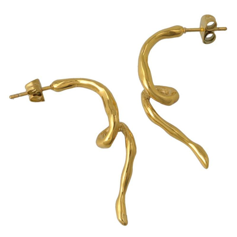 【Finobelle】Stainless Luxe ピアス ツイスト サージカルステンレスポスト スタッドピアス
