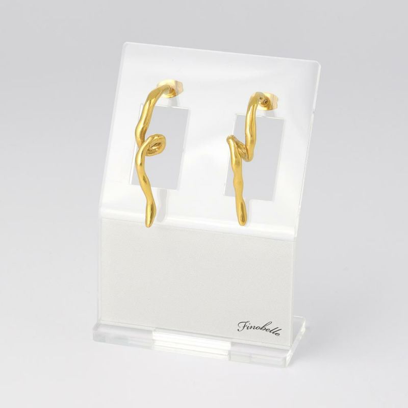【Finobelle】Stainless Luxe ピアス ツイスト サージカルステンレスポスト スタッドピアス