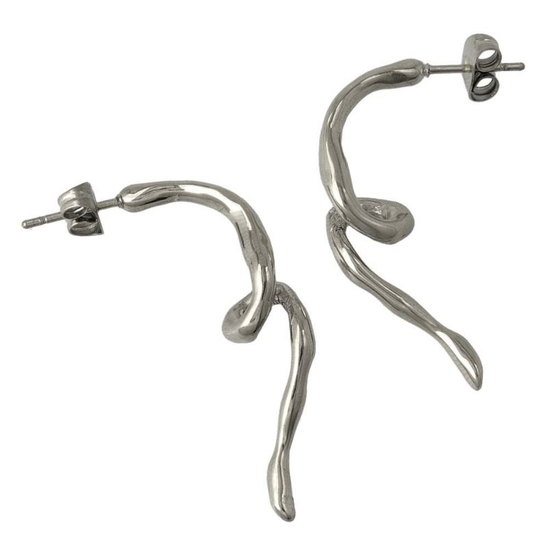 【Finobelle】Stainless Luxe ピアス ツイスト サージカルステンレスポスト スタッドピアス