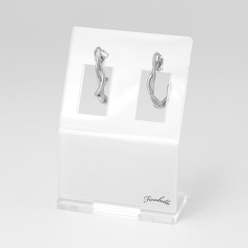【Finobelle】Stainless Luxe ピアス クロス カーブ サージカルステンレスポスト スタッドピアス