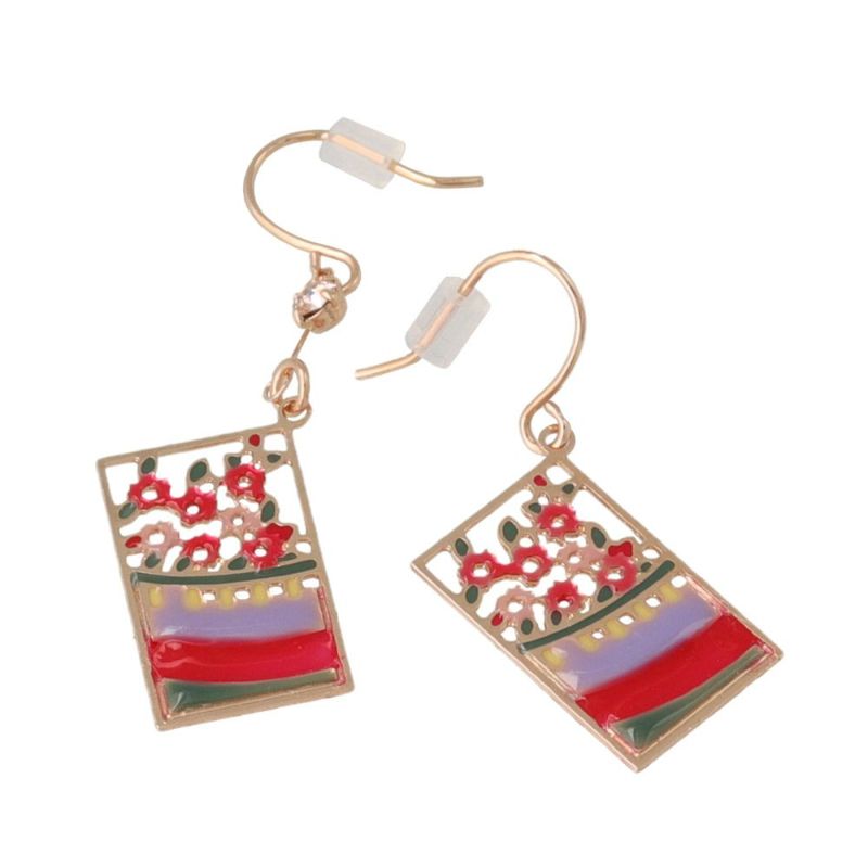 ピアス 花札 桜に幕 松に鶴 芒に月 ストーン サージカルステンレスポスト フックピアス