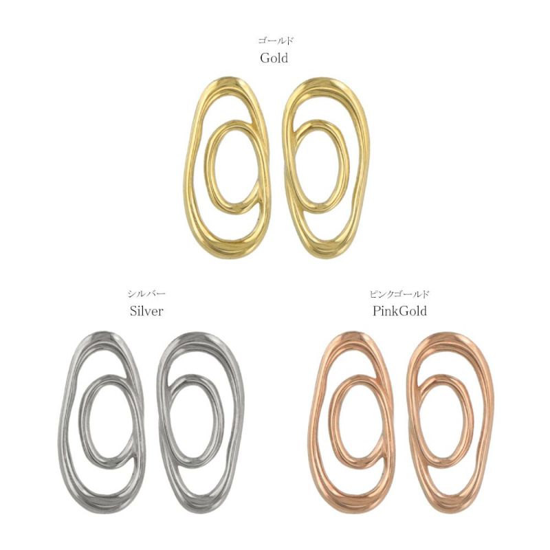 ピアス Errer series ステンレス ロール ライン ステンレスポスト スタッドピアス